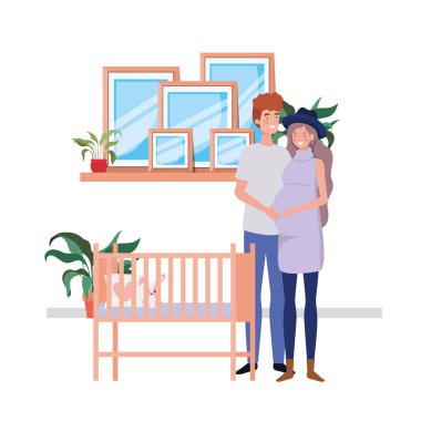 İzole hamile kadın ve erkek tasarımı