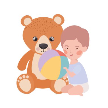 İzole erkek bebek tasarım vektör illüstrasyon