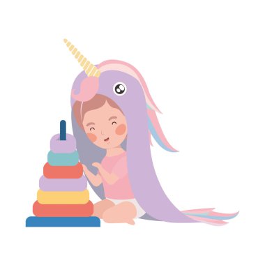 İzole bebek kız tasarım vektör illüstrasyon