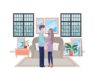 İzole hamile kadın ve erkek tasarımı