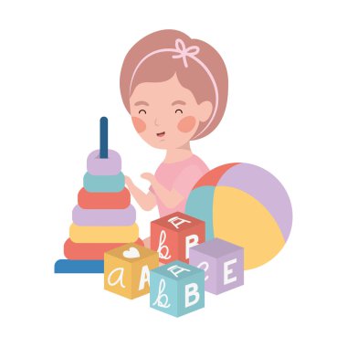 İzole bebek kız tasarım vektör illüstrasyon