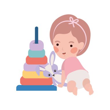 İzole bebek kız tasarım vektör illüstrasyon