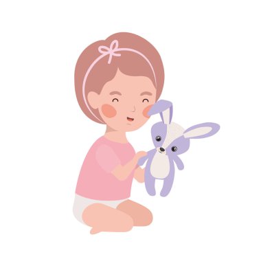 İzole bebek kız tasarım vektör illüstrasyon