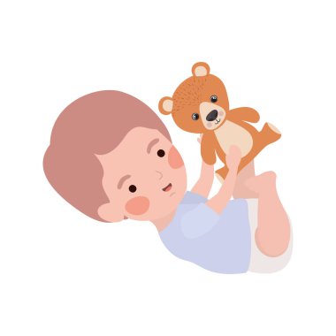 İzole erkek bebek tasarım vektör illüstrasyon