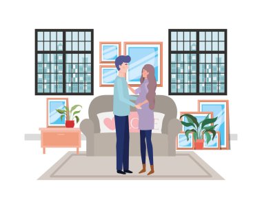 İzole hamile kadın ve erkek tasarımı