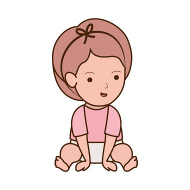 İzole bebek kız tasarım vektör illüstrasyon