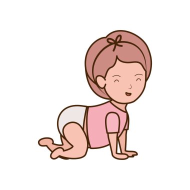 İzole bebek kız tasarım vektör illüstrasyon