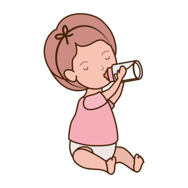 İzole bebek kız tasarım vektör illüstrasyon