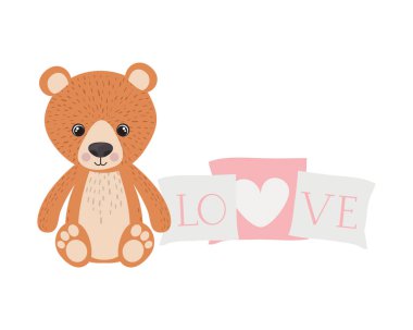 İzole edilmiş oyuncak ayı vektör tasarımı