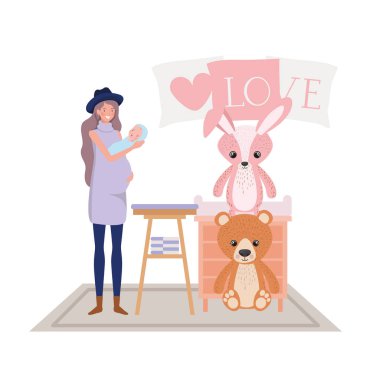 Bebek tasarımı ile izole anne