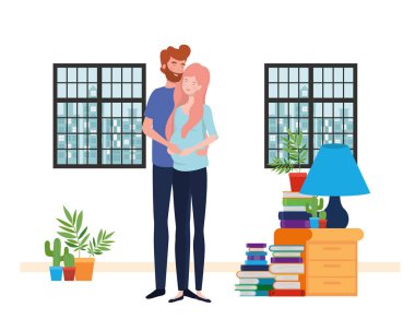 İzole hamile kadın ve erkek tasarımı