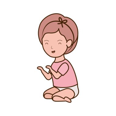 İzole bebek kız tasarım vektör illüstrasyon