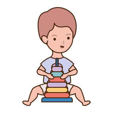 İzole erkek bebek tasarım vektör illüstrasyon