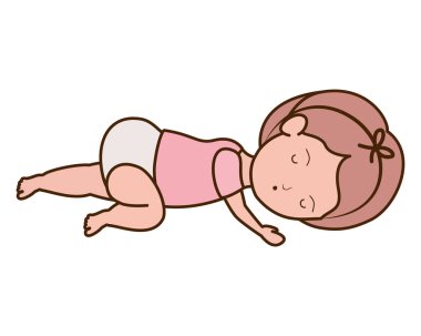 İzole bebek kız tasarım vektör illüstrasyon