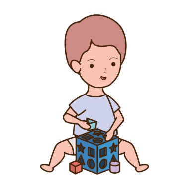 İzole erkek bebek tasarım vektör illüstrasyon