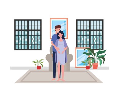 İzole hamile kadın ve erkek tasarımı