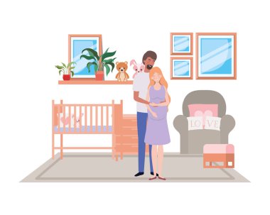 İzole hamile kadın ve erkek tasarımı