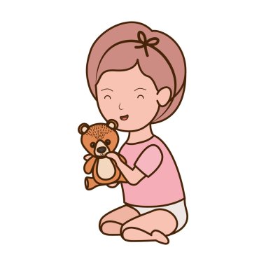 İzole bebek kız tasarım vektör illüstrasyon