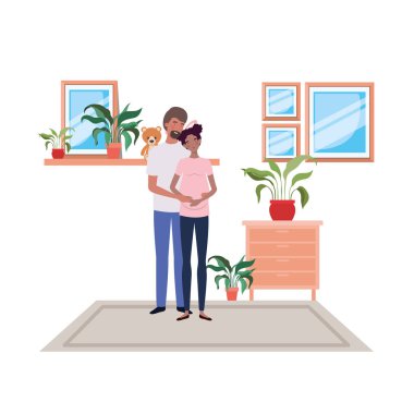 İzole hamile kadın ve erkek tasarımı