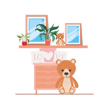 İzole oyuncak ayı tasarım vektör illüstrasyon