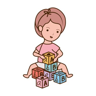 İzole bebek kız tasarım vektör illüstrasyon