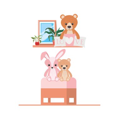 Oyuncak ayı ve tavşan tasarımı