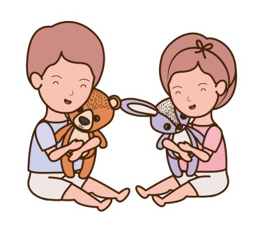 İzole erkek ve kız tasarımı