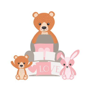 Oyuncak ayı ve tavşan tasarımı