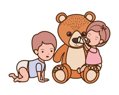 İzole erkek ve kız tasarımı