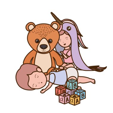 İzole erkek ve kız tasarımı