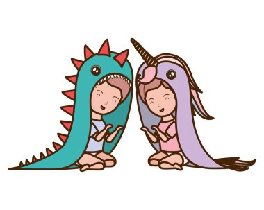 İzole erkek ve kız tasarımı