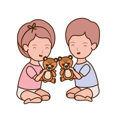 İzole erkek ve kız tasarımı