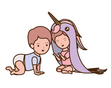 İzole erkek ve kız tasarımı