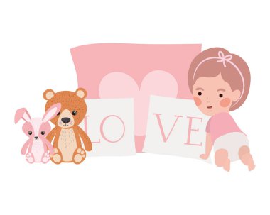 İzole bebek kız tasarım vektör illüstrasyon