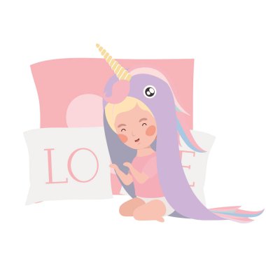 İzole bebek kız tasarım vektör illüstrasyon