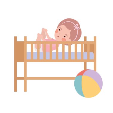 İzole bebek kız tasarım vektör illüstrasyon