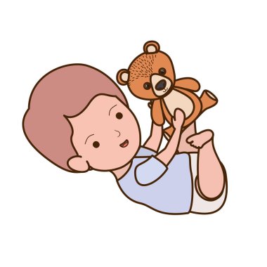 İzole erkek bebek tasarım vektör illüstrasyon