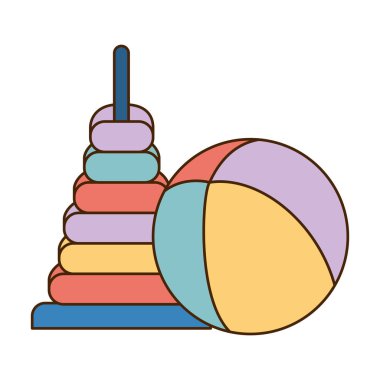 İzole bebek oyuncak tasarım vektör illüstrasyon