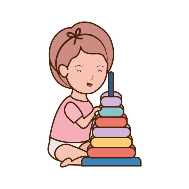 İzole bebek kız tasarım vektör illüstrasyon