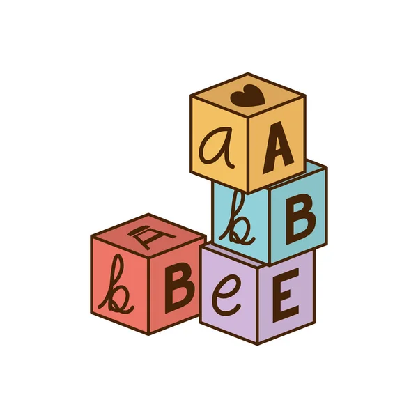 Diseño aislado del juguete del cubo del bebé — Archivo Imágenes Vectoriales