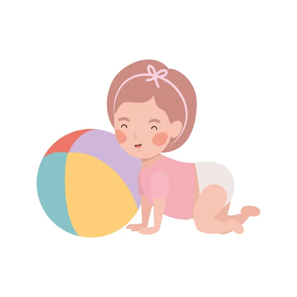 Geïsoleerde baby meisje ontwerp vector illustratie — Stockvector