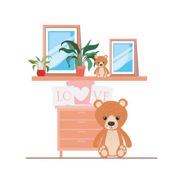 Illustration vectorielle de conception d'ours en peluche isolé — Image vectorielle