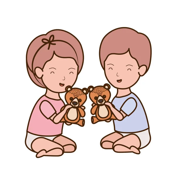 İzole erkek ve kız tasarımı