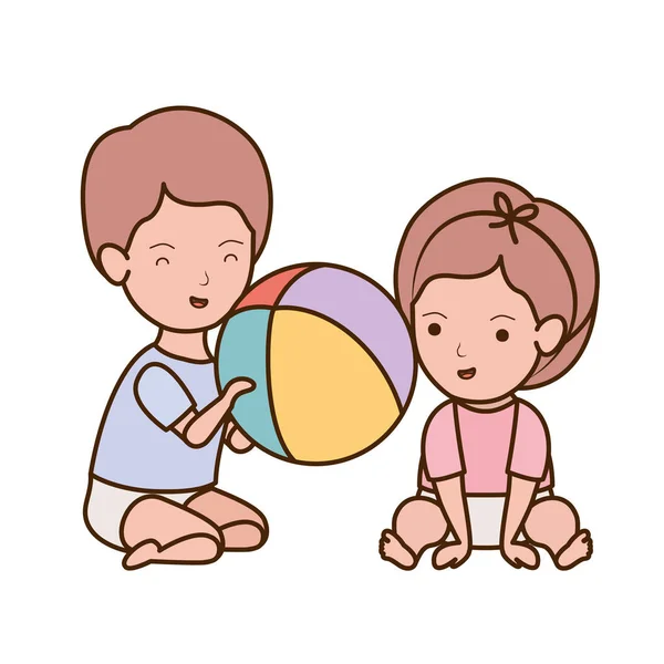Isolated baby boy and girl design — Stock Vector
