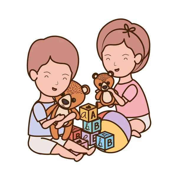 İzole erkek ve kız tasarımı