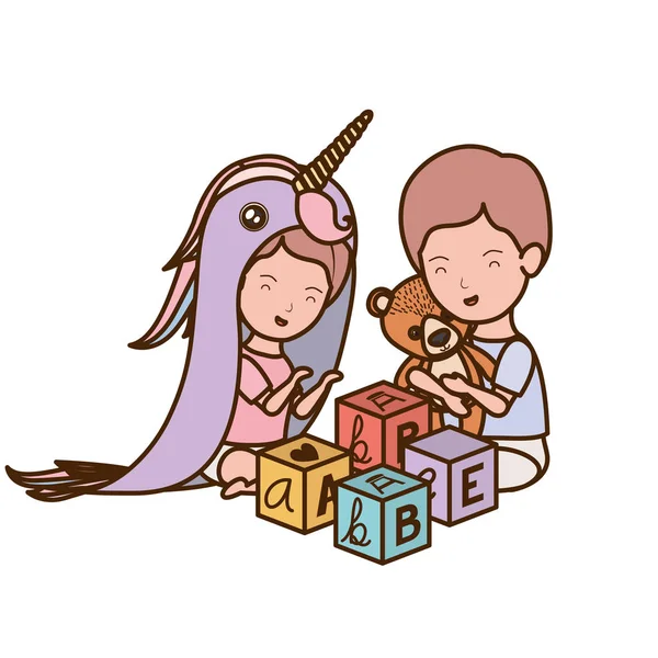 İzole erkek ve kız tasarımı