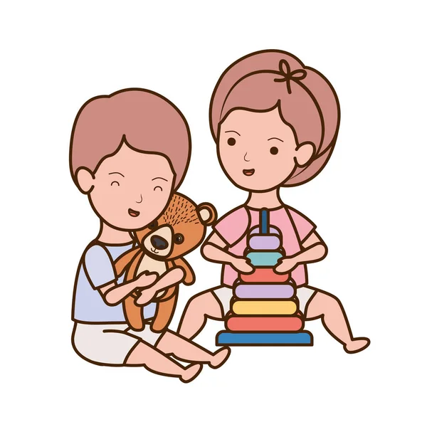 İzole erkek ve kız tasarımı