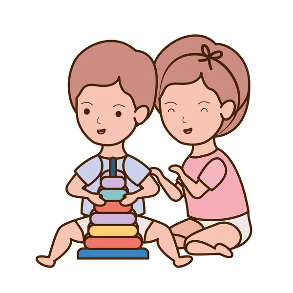 İzole erkek ve kız tasarımı