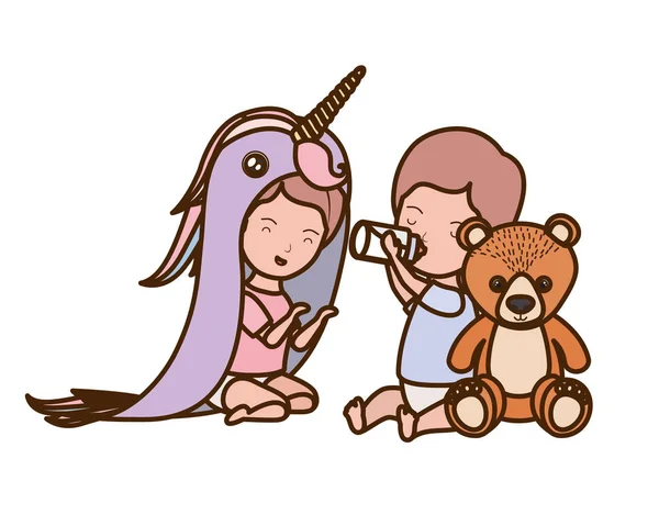 İzole erkek ve kız tasarımı