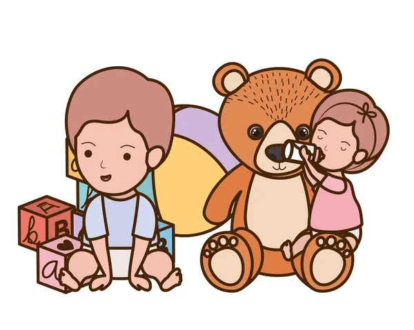 İzole erkek ve kız tasarımı